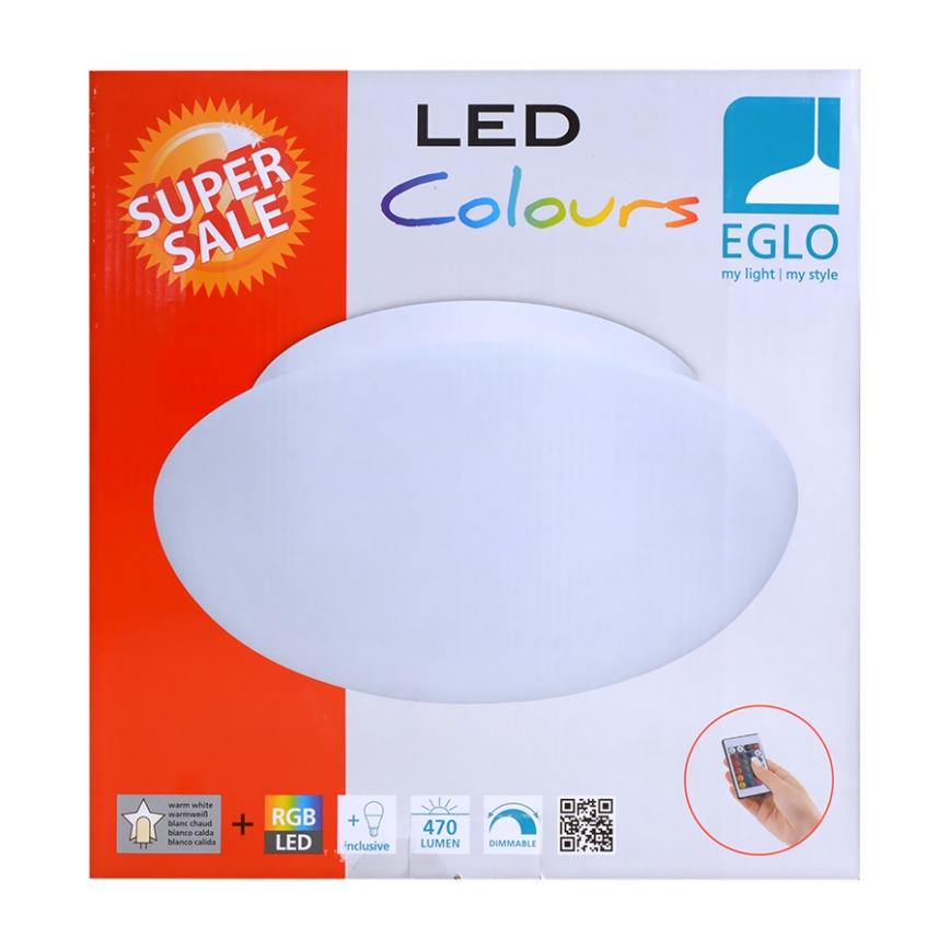 Eglo 75351 - LED RGB prigušiva plafonska svetiljka ELLA-C 1xE27/7,5W/230V + daljinski upravljač