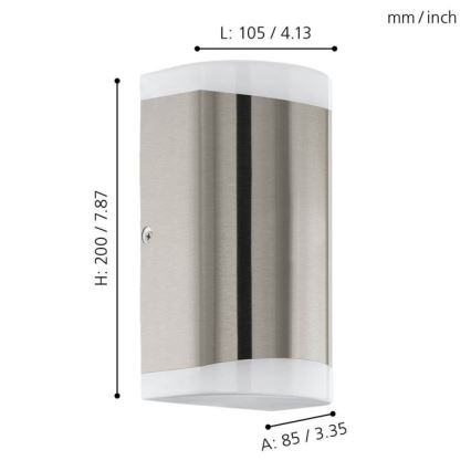Eglo - LED spoljašnje zidno svetlo 2xGU10/4,6W/230V IP44