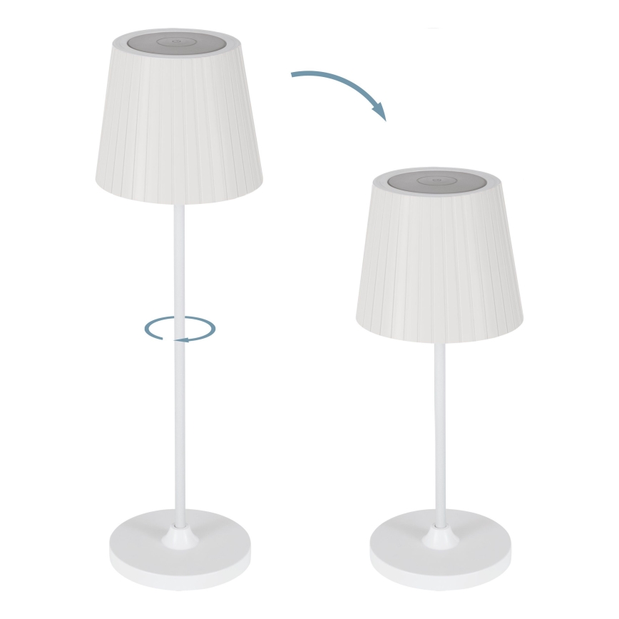 Eglo - LED prigušiva spoljašnja punjiva stona lampa LED/3,8W/5V 2400/3000/4000K 2000 mAh IP44 bela