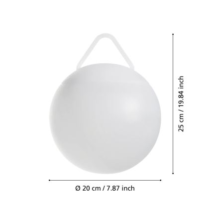 Eglo - LED RGB prigušiva spoljašnje punjivo LED svetlo/2600 mAh IP44 belo + daljinski upravljač