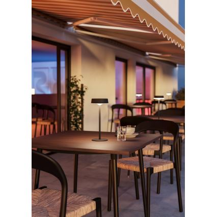 Eglo - LED prigušiva stona lampa na solarno punjenje, dodirna, LED/3W/5V, 3000–6000K, 1800 mAh, IP44, crna