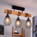 Eglo 780168 - Plafonski luster TABODI 3xE27/40W/230V borovina/crna