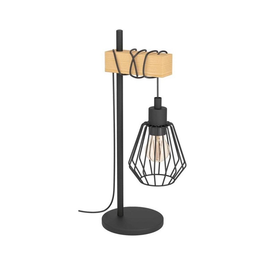 Eglo 780173 - Stona lampa TABODI 1xE27/40W/230V borovina/crna