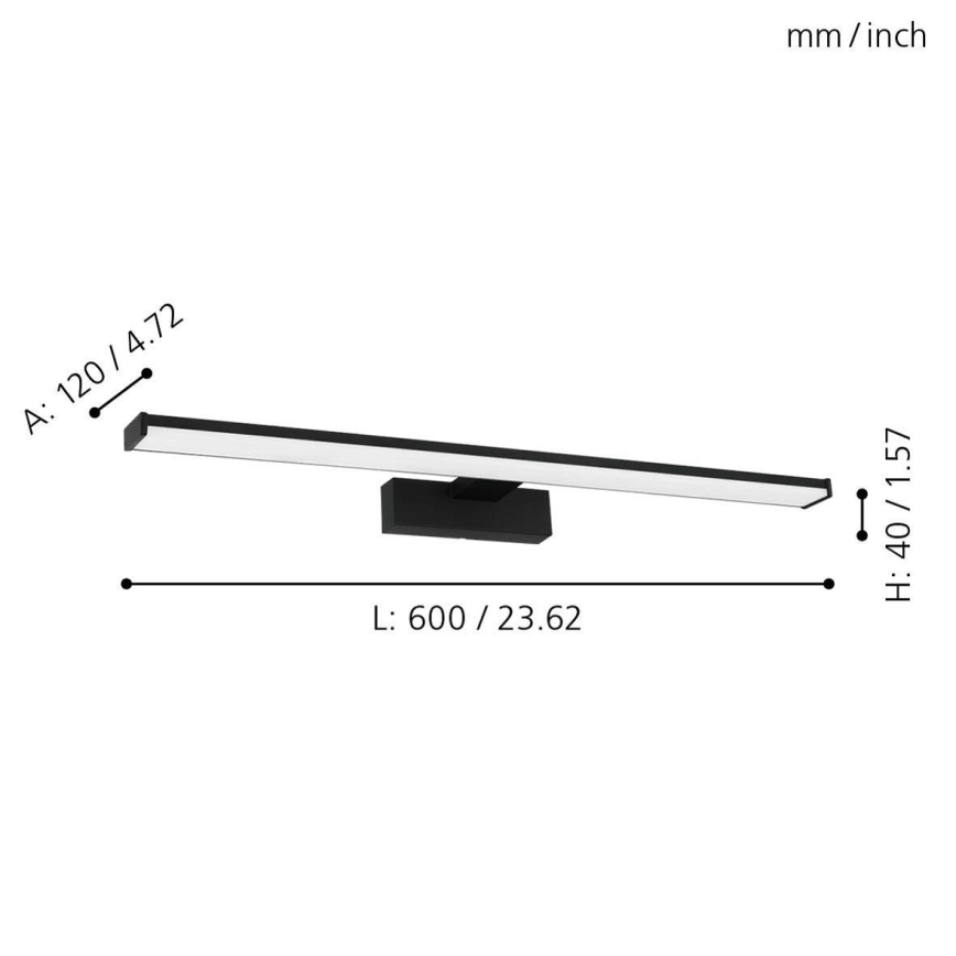 Eglo 780431 - LED osvetljenje za kupatilsko ogledalo BETETA LED/11W/230V 60 cm IP44 crna