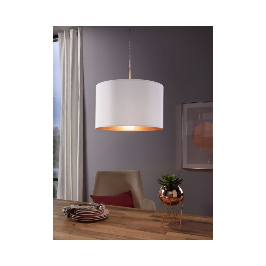 Eglo 78695 - Luster na sajli PASTERI 1xE27/60W/230V bela