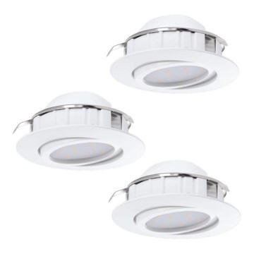 Eglo 78755 - SET 3x LED ugradna plafonska svetiljka PINEDA LED/6W/230V 3000K bela