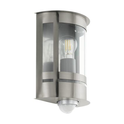 Eglo 79286 - Spoljašnje zidno svetlo sa senzorom sumraka i pokreta TRIBANO 1xE27/60W/230V IP44