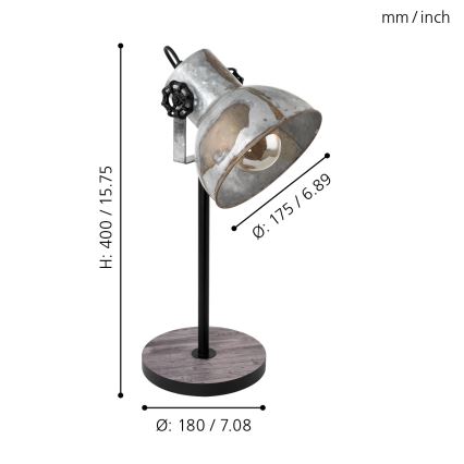Eglo 79365 - Stona lampa BARNSTAPLE 1xE27/40W/230V