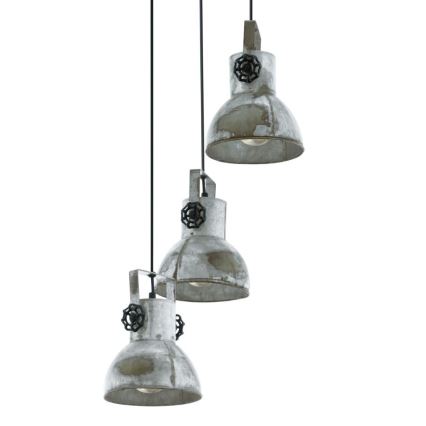 Eglo 79371 - Viseći luster BARNSTAPLE na sajli 3xE27/40W/230V braon/patina