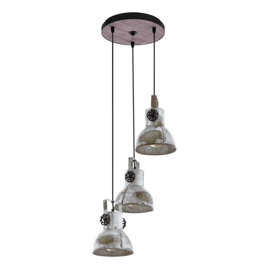Eglo 79371 - Viseći luster BARNSTAPLE na sajli 3xE27/40W/230V braon/patina