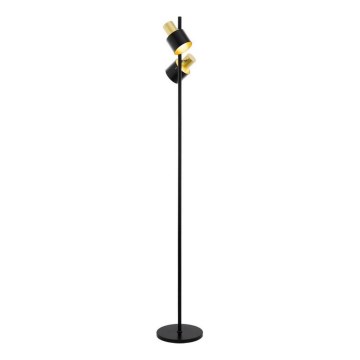 Eglo 79376 - Stojeća lampa FIUMARA 2xE27/60W/230V crna/zlatna