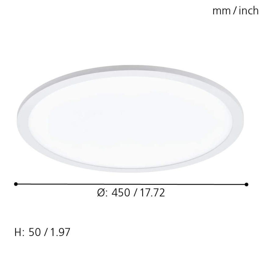 Eglo 79469 - LED prigušiva stropna svetiljka POZZALLO LED/21W/230V 2700-6500K bela + daljinski upravljač