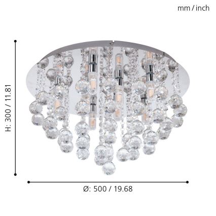 Eglo 79516 - LED stropna svetiljka za kupatilo MONTEPRANDONE 8xG9/3W/230V IP44 sjajni hrom