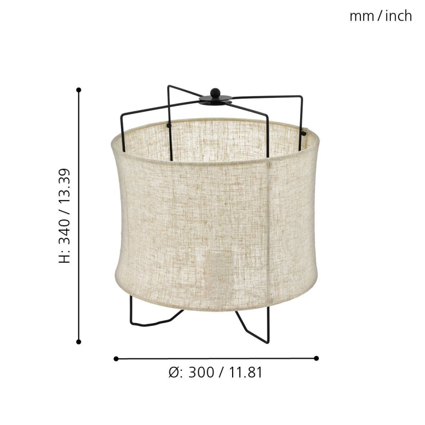 Eglo 79645 - Stona lampa BRIDEKIRK 1xE27/40W/230V bež