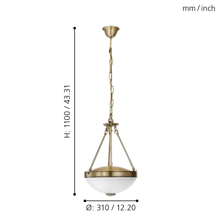 EGLO - Luster na lancu 2xE27/60W/230V bronzan