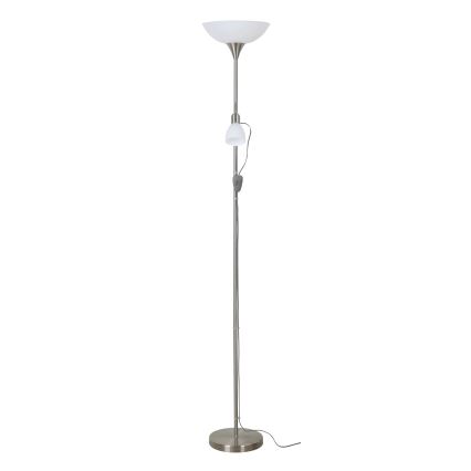 EGLO - Podna lampa 1xE27/60W + 1xE14/25W mat hrom