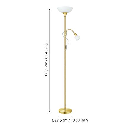 EGLO - Podna lampa 1xE27/60W + 1xE14/25W zlatna