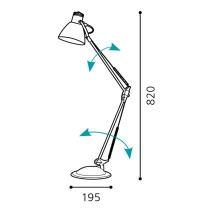 Eglo 82939 - Stona lampa TIME 1xE27/60W/230V