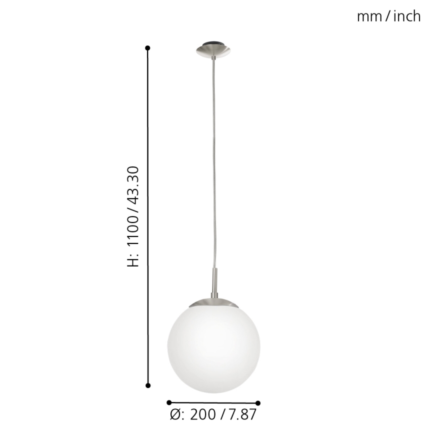 EGLO - Luster na sajli 1xE27/60W/230V, prečnika 20 cm