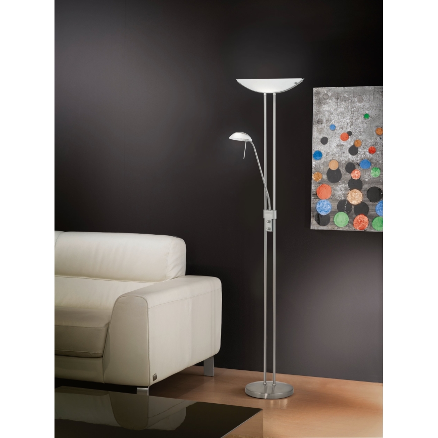 EGLO - Prigušiva stojeća lampa BAYA 1xR7s/230W+1xG9/33W matni hrom