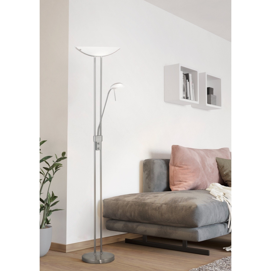 EGLO - Podna lampa BAYA sa prigušivačem 1xR7s/230W+1xG9/33W mat hrom