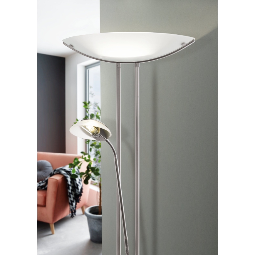 EGLO - Podna lampa BAYA sa prigušivačem 1xR7s/230W+1xG9/33W mat hrom
