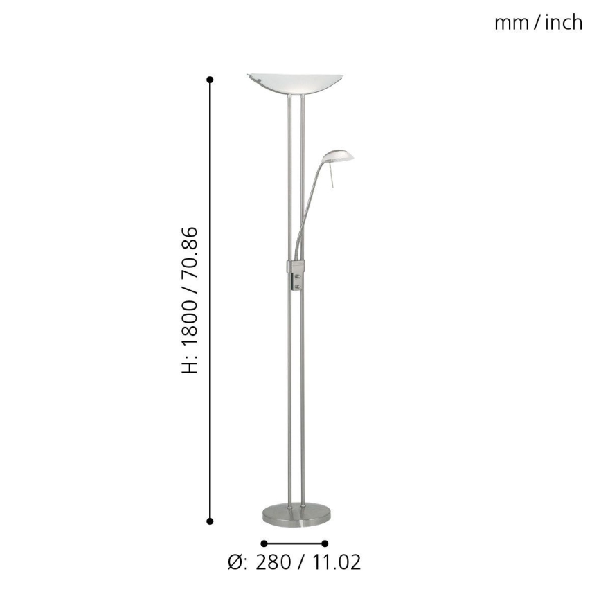 EGLO - Podna lampa BAYA sa prigušivačem 1xR7s/230W+1xG9/33W mat hrom