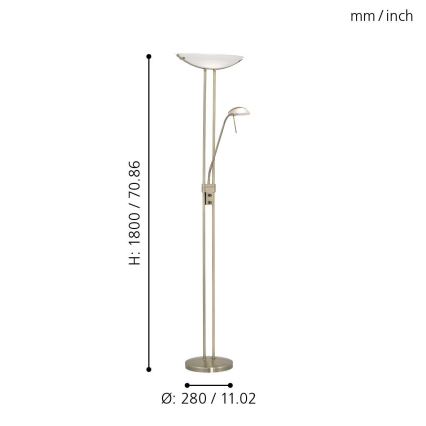 EGLO - Prigušiva podna lampa BAYA 1xR7s/230W + 1xG9/33W bronza