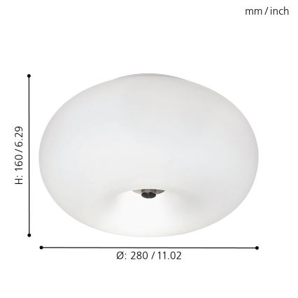 EGLO - Plafonsko svetlo OPTICA, 2x E27/60W, prečnika 28 cm
