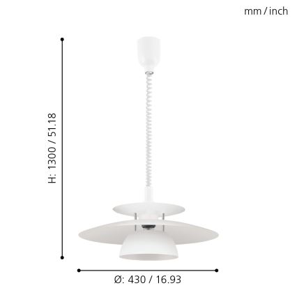 Eglo - Podesivi luster 1xE27/60W/230V