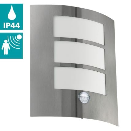EGLO 88142 - Vanjska zidna senzorska svjetiljka CITY 1xE27/15W/230V IP44