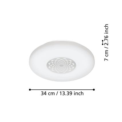Eglo 900008 - LED prigušiva plafonska svetiljka CAPASSO LED/15,6W/230V 2700-6500K