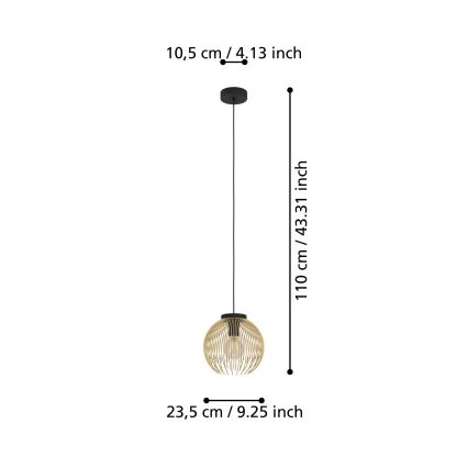 Eglo - Viseći luster na sajli 1xE27/40W/230V