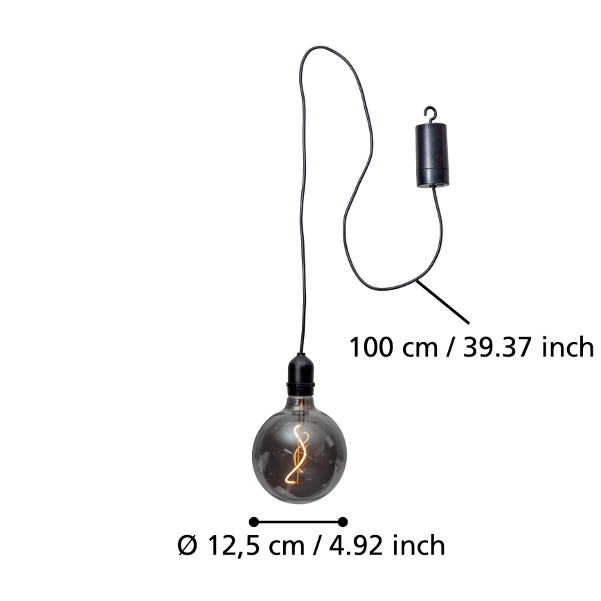 Eglo - spoljašnja LED viseća svetiljka LED/0,06W/6V 4xAA IP44 siva