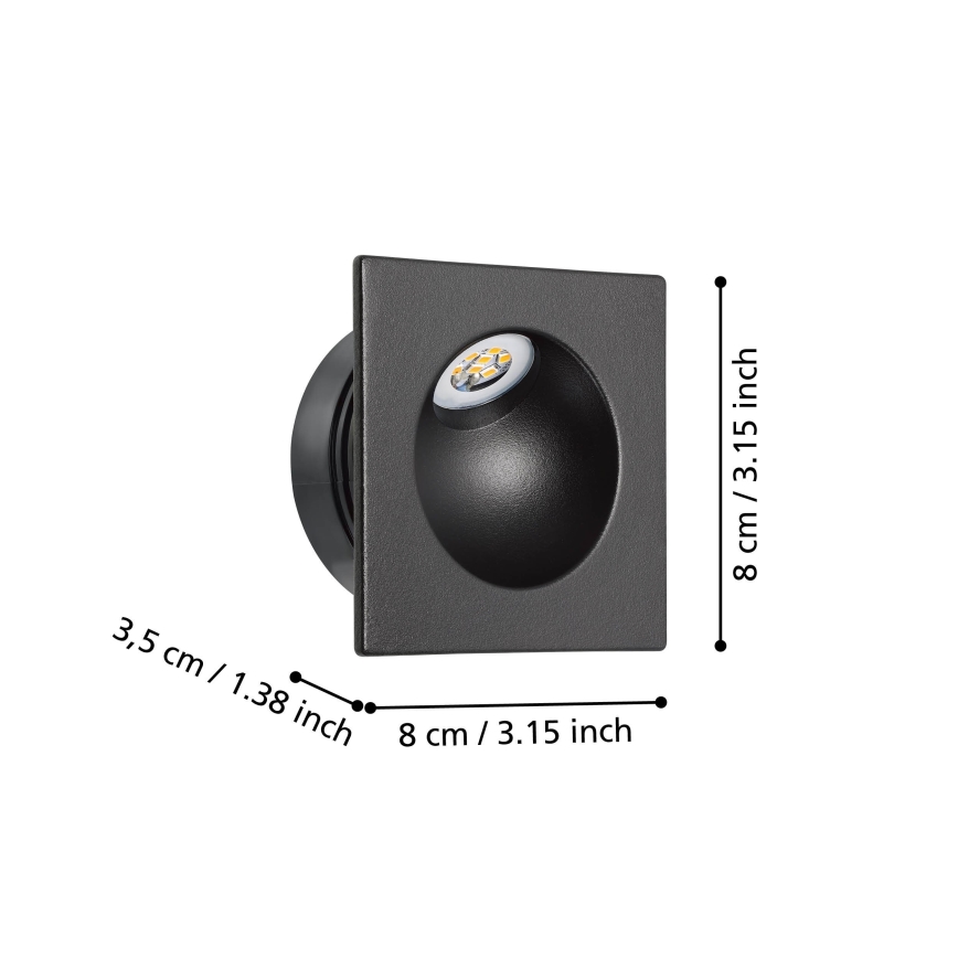 Eglo - LED svetiljka za stepenište LED/2W/230V 3000K crna