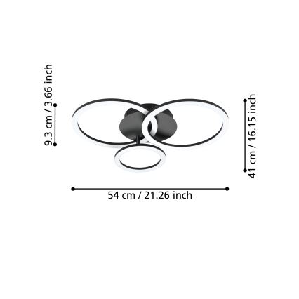 Eglo - prigušiva plafonska LED svetiljka LED/33W/230V