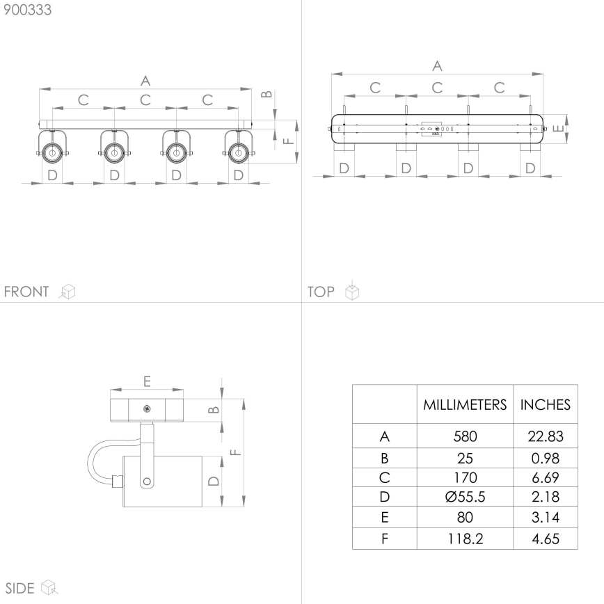 Eglo - LED spot svetlo 4xGU10/3W/230V