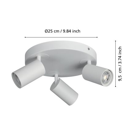 Eglo - LED RGBW prigušiva spot svetiljka 3xGU10/4,9W/230V bela