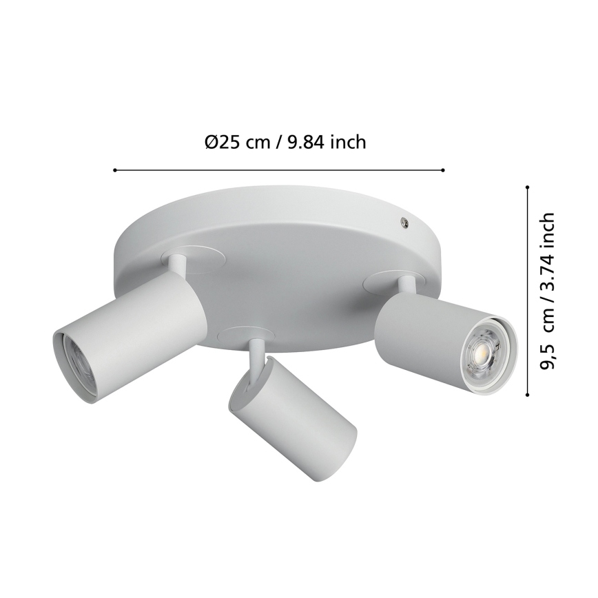 Eglo - LED RGBW prigušiva spot svetiljka 3xGU10/4,9W/230V bela