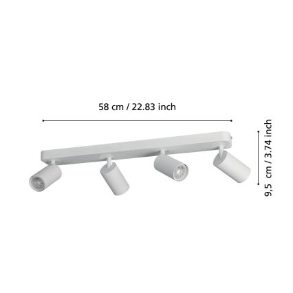Eglo - LED RGBW prigušiva spot svetiljka 4xGU10/4,9W/230V bela