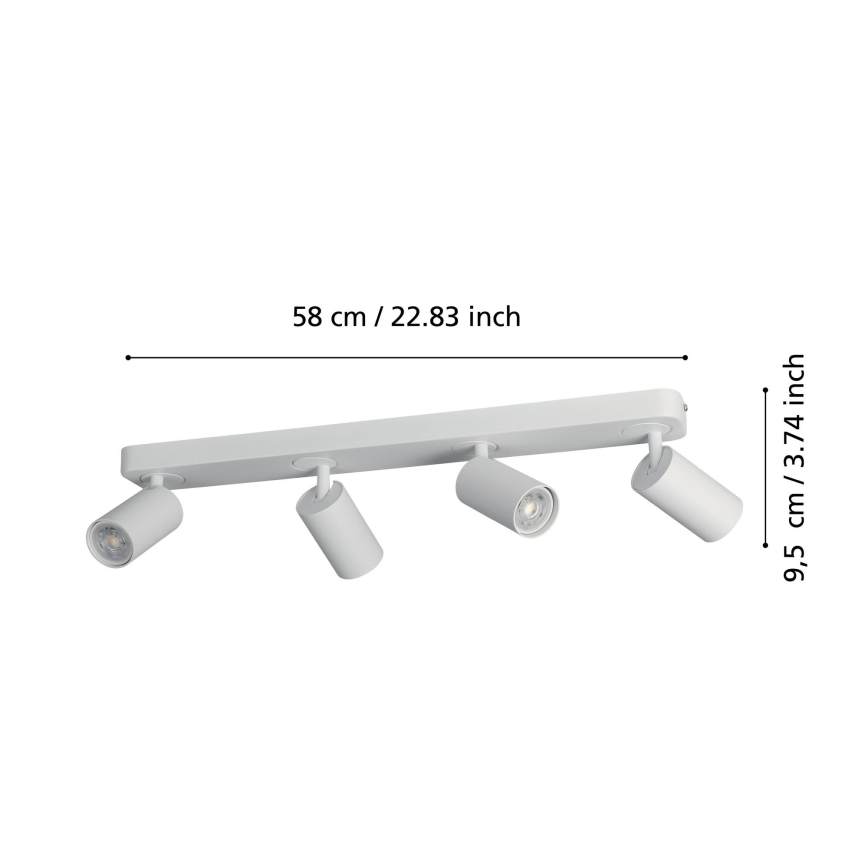Eglo - LED RGBW prigušiva spot svetiljka 4xGU10/4,9W/230V bela