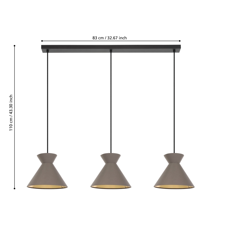 Eglo 900348 - Luster na sajli NASTASIA 3xE27/40W/230V