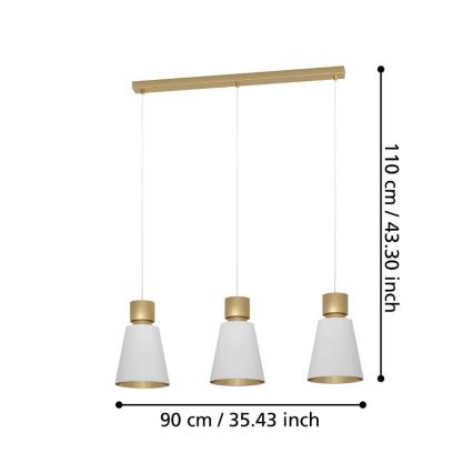 Eglo - Viseći luster na sajli 3xE27/40W/230V