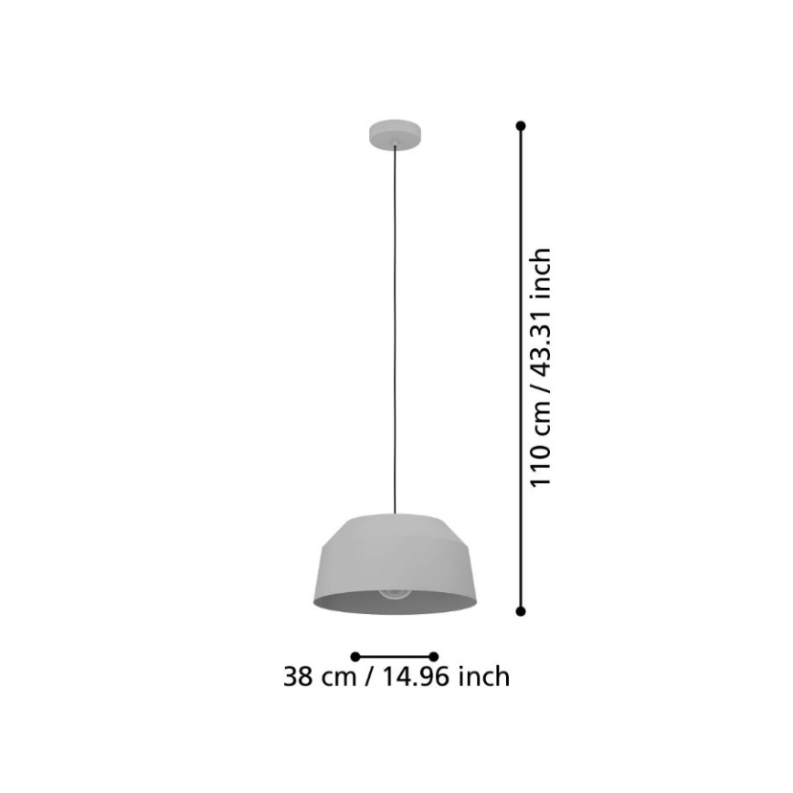 Eglo - Luster na sajli 1xE27/40W/230V, prečnik 38 cm