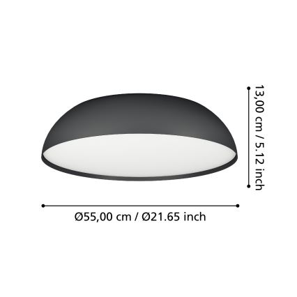Eglo - LED RGBW prigušiva stropna svetiljka 3xLED/11W/230V 2700-6500K pr. 55 cm