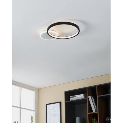Eglo - LED prigušiva plafonska svetiljka LED/15W/230V crna + daljinski upravljač