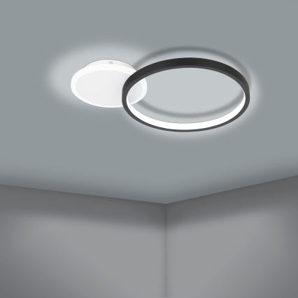 Eglo - LED prigušiva plafonska svetiljka LED/15W/230V crna + daljinski upravljač