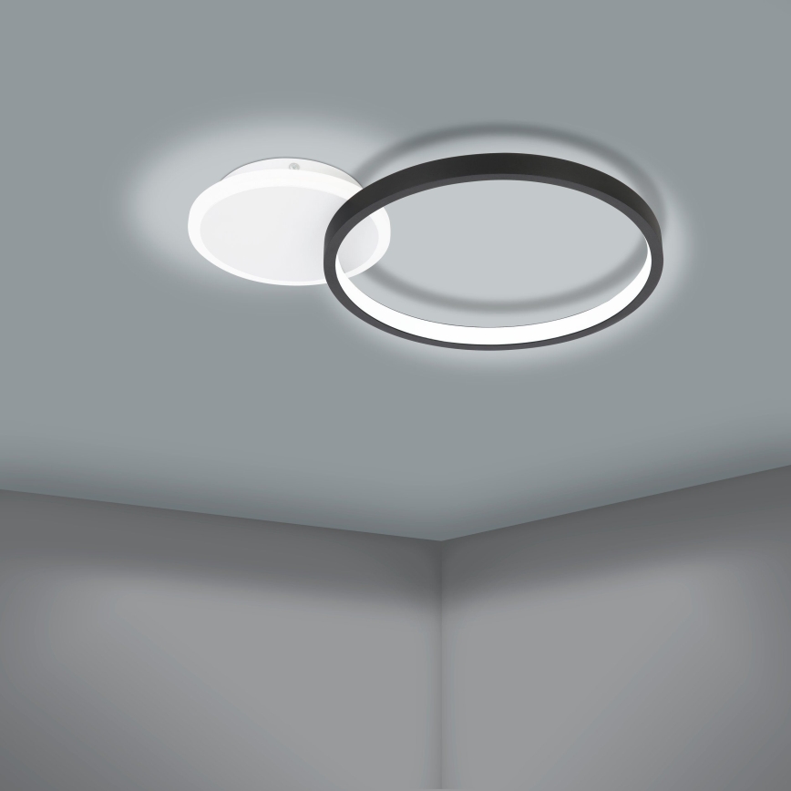 Eglo - LED prigušiva plafonska svetiljka LED/15W/230V crna + daljinski upravljač