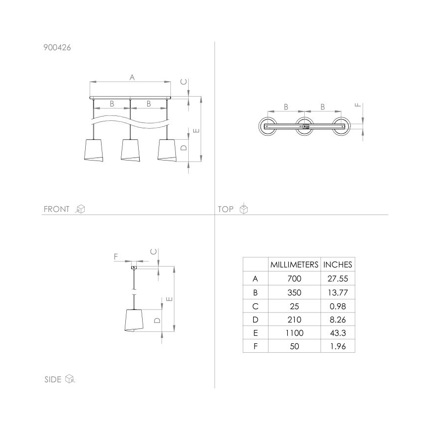 Eglo - Luster na sajli 3xE27/40W/230V