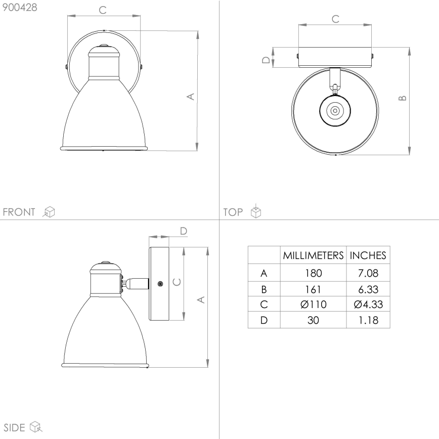 Eglo - LED kupatilsko zidno svetlo 1xGU10/3W/230V IP44